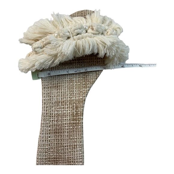 WOMEN Sandals Beige Macrame slippers Cotton knot Trassel Strap withPurse SIZE 8. - Picture 13 of 16